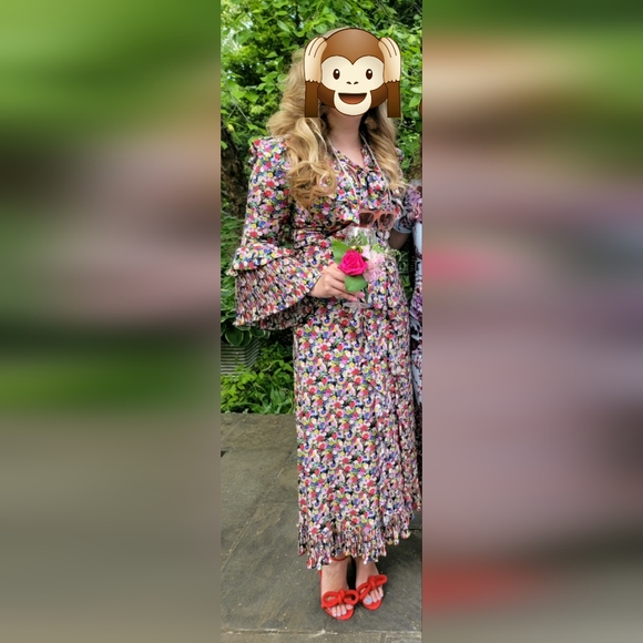 La DoubleJ Floral Silk Long Dress SZ 10 - Picture 7 of 7